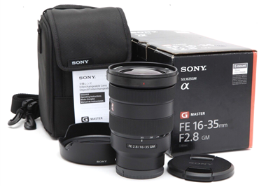 Near Mint Sony FE 16-35mm f2.8 GM Lens with Hood, Case, & Box #42041
