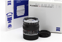 Mint ZEISS Planar T* 50mm f2 ZM Lens for Leica M (Black) with Box #42182