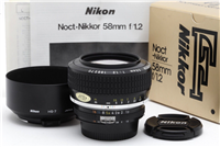 Mint Nikon Noct-Nikkor 58mm f1.2 AIS Manual Focus Lens with Hood & Box #42784