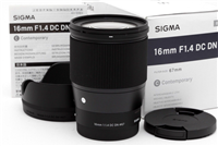 Mint Sigma 16mm f1.4 DC DN Contemporary Lens (Sony E) with Box #43303