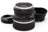 Voigtlander 28mm f2.0 Ultron Type II Lens in Leica M Mount (Black) #43425