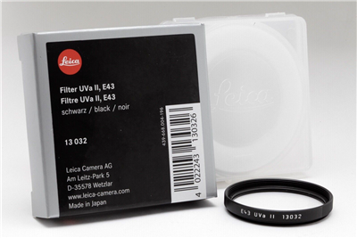 Mint Leica E43 UVa II Filter (Black) with Case & Box #43635