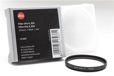 Mint Leica E55 UVa II Filter (Black) with Case & Box #43637