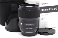 Sigma 35mm f1.4 DG Art Lens for Nikon AF with Hood, Case, & Box #44396