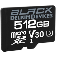 New Delkin 512GB Black UHS-I MicroSD Memory Card, USA Authorized Dealer #45845