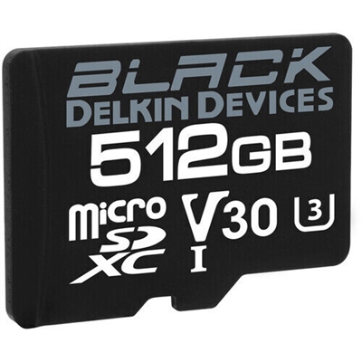New Delkin 512GB Black UHS-I MicroSD Memory Card, USA Authorized Dealer #45845