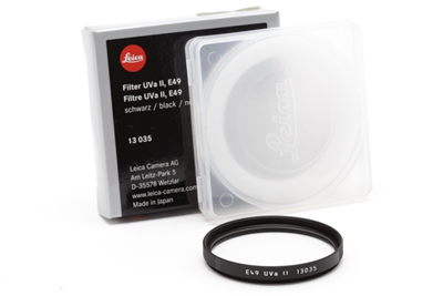 Near Mint Leica E49 UVa II Filter (Black) with Case & Box #46136