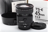 Very Clean Canon TS-E 45mm f2.8 Tilt-Shift Lens with Hood, Case, & Box #46491