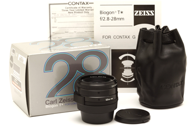 Mint Contax Zeiss Biogon 28mm f2.8 T* Lens (Black) for Contax G Mount #50885