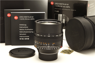 Mint Leica Noctilux-M 50mm f0.95 ASPH. Lens (Leica M, Black, 11602, 6 Bit) 51211