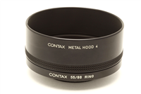 Near Mint Contax Metal Hood 4 with Contax 55/88 Ring #51477