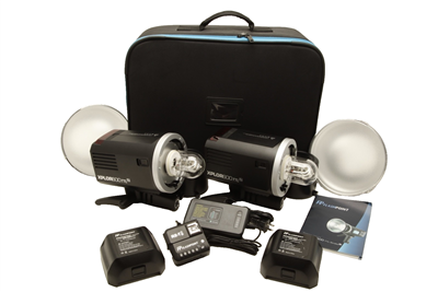 Flashpoint XPLOR 600 TTL Strobes with R2-T II Trigger, Accessories & Case #51508
