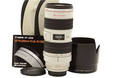 Canon EF 70-200mm f2.8 L IS USM Lens with Hood, Instructions, and Case #51633