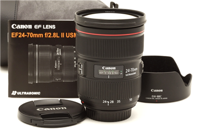 Canon EF 24-70mm f2.8 L II USM Lens with Hood, Case, & Instructions #51634