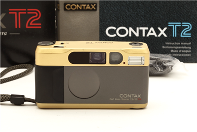 Contax T2 Gold Point & Shoot Film Camera with Box #51694