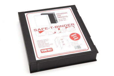New Vue-All Archival Safe-T-Binder with 1" O-Ring (Black) V200 #9847