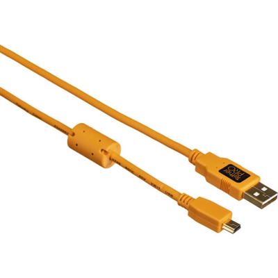 Tether Tools TetherPro USB 2.0 Type-A to 5-Pin Mini-USB Cable (Orange, 15')