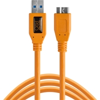 Tether Tools TetherPro USB 3.0 Male Type-A to USB 3.0 Micro-B Cable (15', Orange)