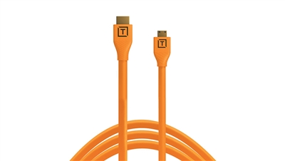 Tether Tools TetherPro Mini-HDMI to HDMI Cable with Ethernet (Orange, 15')