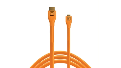 Tether Tools TetherPro Micro-HDMI to HDMI Cable with Ethernet (Orange, 15')