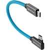 Kondor Blue Right-Angle USB 3.1 Gen 2 Type-C Cable (8.5")