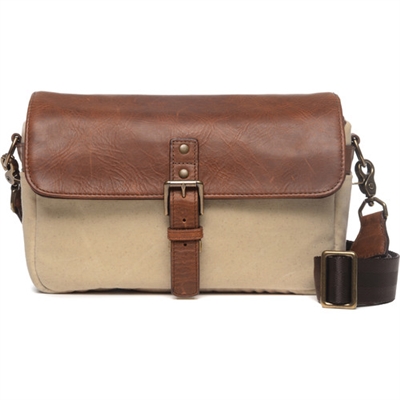 ONA Bowery 50/50 Camera Bag (Leather/Canvas, Natural/Antique Cognac)