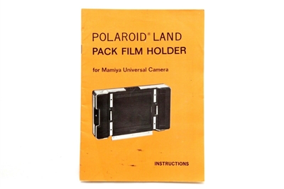 Polaroid Land Pack Film Holder for Mamiya Universal Camera Instructions #P4797