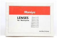 Very Clean Lenses for Mamiya RB Instructions #P4821