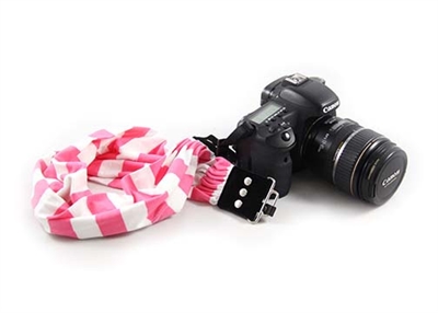 Pink Stripe Scarf Camera Strap 19976