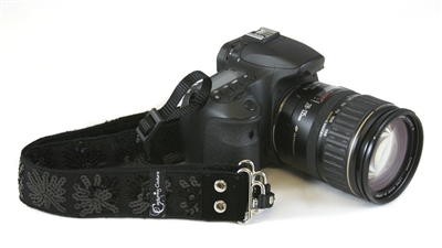 Sequin Star Black 1.5" Camera Strap 20008