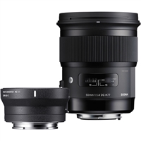 Sigma 50mm f/1.4 DG HSM Art Lens for Canon EF and MC-11 Mount Converter/Lens Adapter for Sony E Kit