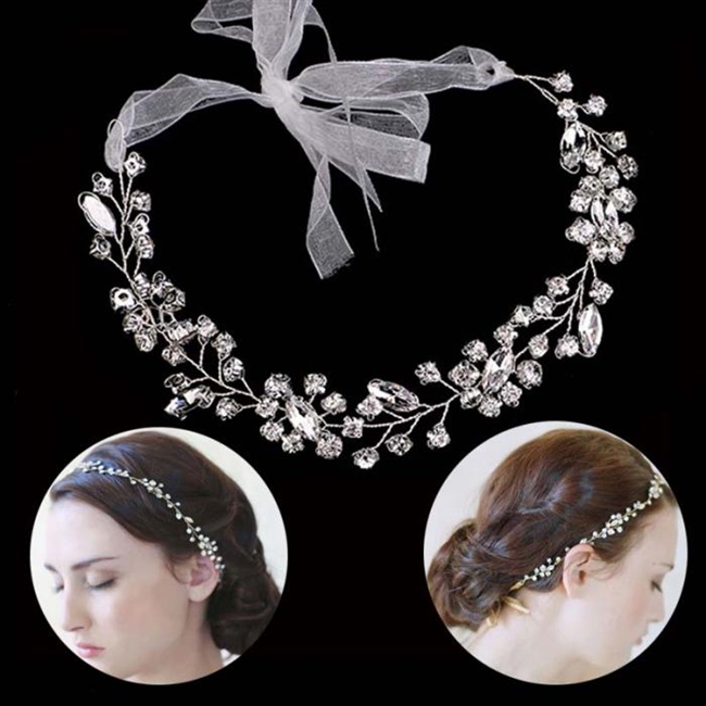 Crystal Headband with Floral Design