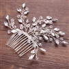Crystal Wired Comb with Crystal Bead Floral Design