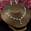 Zircon Stone Necklace Earrings Wedding Engagement Jewelry Sets Handmade Cubic Zirconia Y Shape Choker Pendant