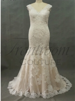 CHEYANNE | V Neckline Wedding Dress Mermaid Lace Appliqued