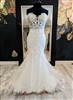 BIANCA | Sleeveless Mermaid Style Gown w/ Beaded Floral Lace and Sheer Bodice