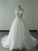 KENNEDY- Ruffled Ballgown with Glitter and Spaghetti Straps and Beading