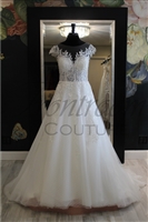 MIRABEL | Tulle  Ballgown with Sheer Illusion Neckline and Buttons