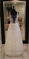 FELICITY | V Neck Boho Hippie Style Whimsical Ruched Skirt Tulle Bridal Gowns