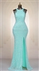 DOLLY | Halter Neck Fitted Sequin Gown with Leg Split