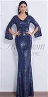 MONICA | Split Sleeve Sequin Mermaid Gown