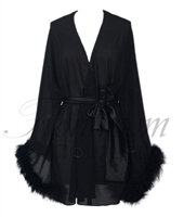 Short Chiffon Feather Robe