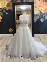 FLORENCE | Ballgown with Off the Shoulder Sleeves and Beaded Bodice