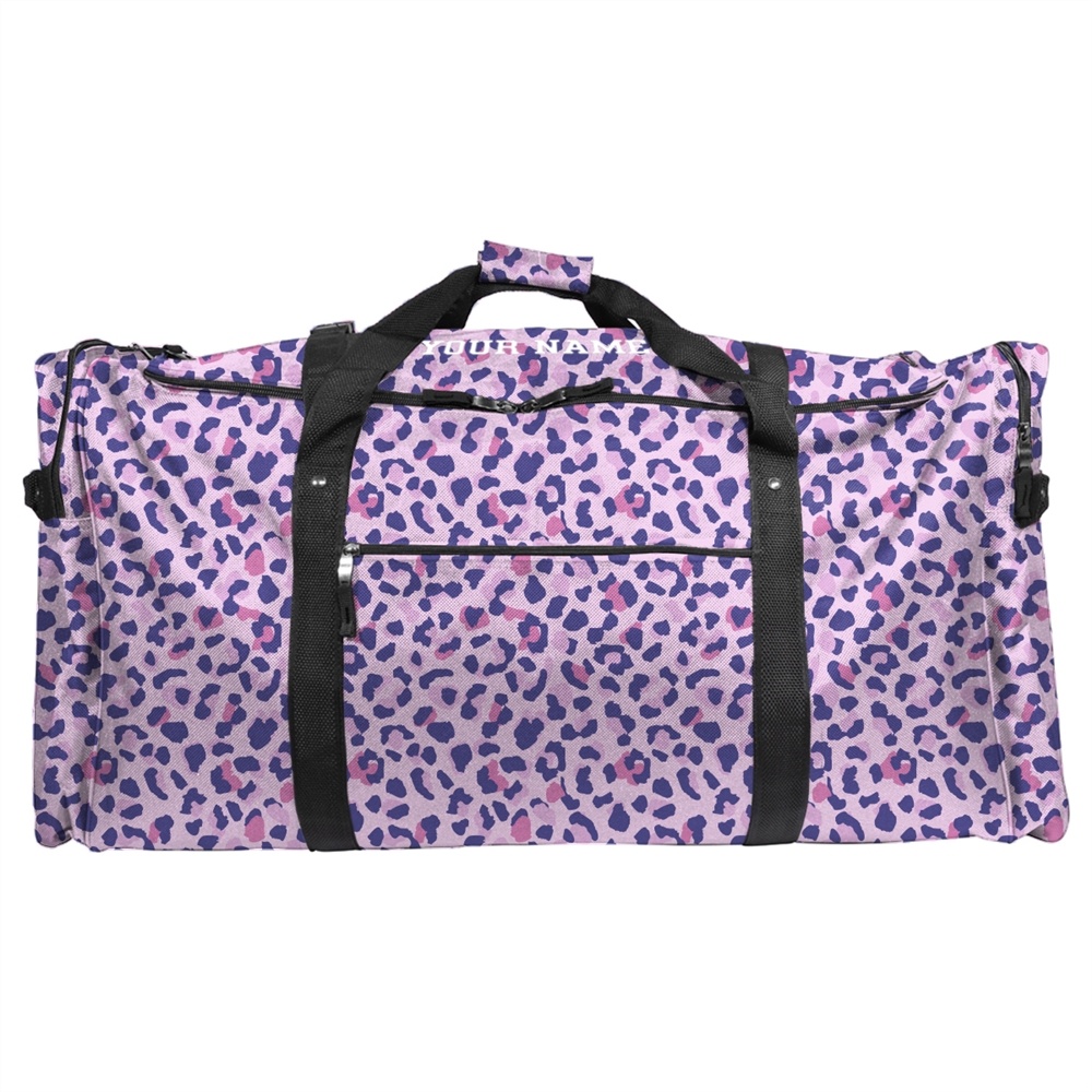 Athletic Camper 52" Purple Leopard Soft Duffle Bag