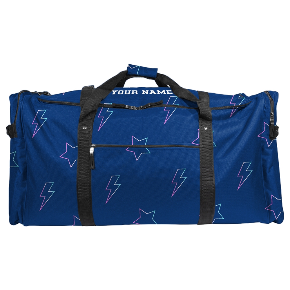 Athletic Camper 52" Navy Lightning & Stars Soft Duffle Bag