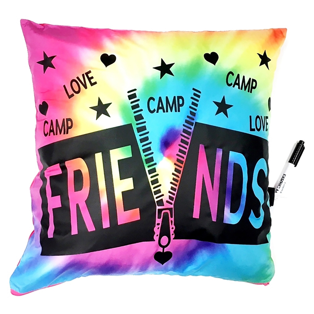 Camp Friends Zip Up Autograph Pillow