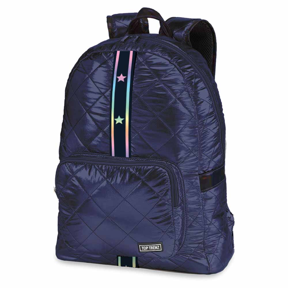 Navy Diamond Stitch Backpack Gradient Star Straps