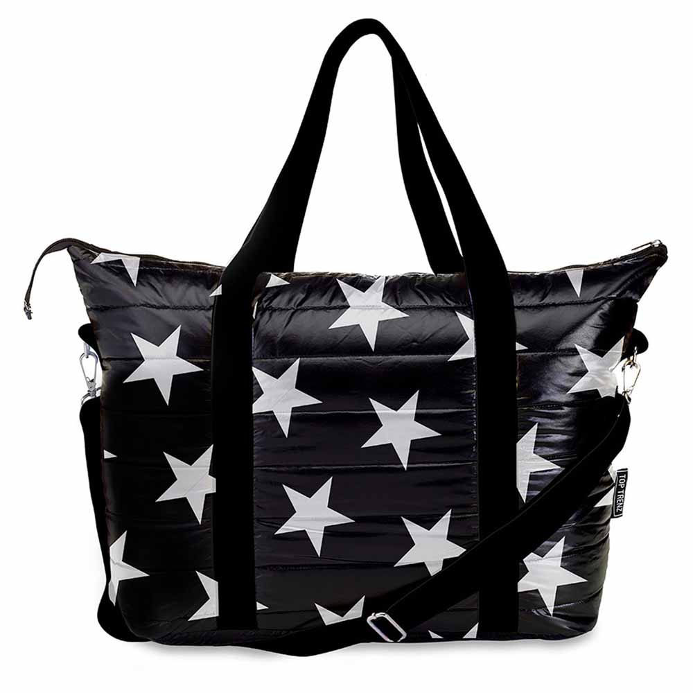 Black Puffer Star-Time Print Tote Bag