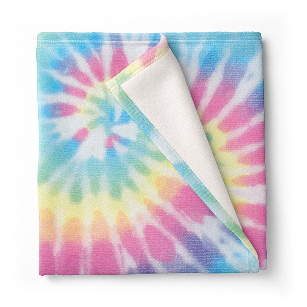 Pastel Delight Tie-Dye Fuzzy Throw Blanket