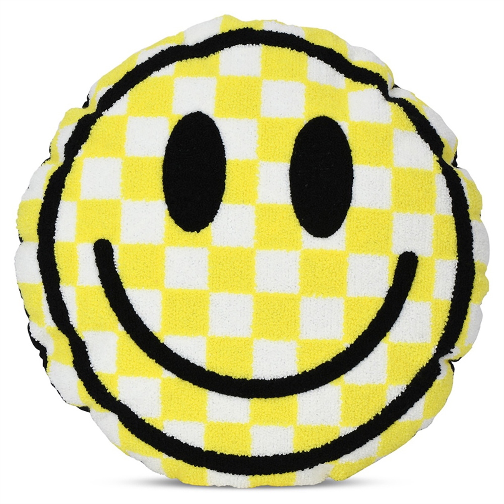 Iscream Yellow Checkerboard Smile Chenille Plush